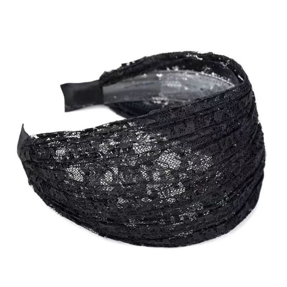 Yigetop Women Wide Breathable Head Wrap Belt Soft Non-Toothed Elastic Head Cover for Daily Hair Styling Black