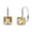 Created Citrine, variant on 925 Sterling Silver Lever Back Earrings with Princess Cut Cubic Zirconia for Women