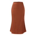 thumbnail image 5 of Sngxgn Women's Elastic Waist Party Pleated Midi Skirt(Brown,M), 5 of 6