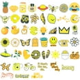 thumbnail image 3 of Wrapables Waterproof Vinyl Stickers for Water Bottles, Laptop, Phones, Skateboards, Decals for Teens, 100pcs, Groovy Pink & Yellow, 3 of 9