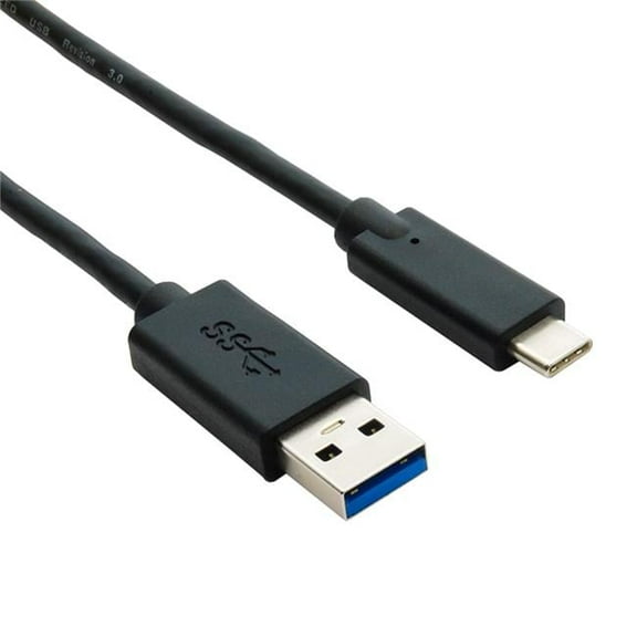 CableWholesale 10U3-32006 6 ft. 10 Gigabit 3.2 Gen 1 USB Type-A male to Type-C Male USB A to C Cable, Black