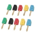 thumbnail image 1 of Solderless Banana Plug, 4mm Gold Plated Quick Connect Brass Connector for High Power Testing Equipment, Stable Power Transfer, Tight Fit, 1 of 7