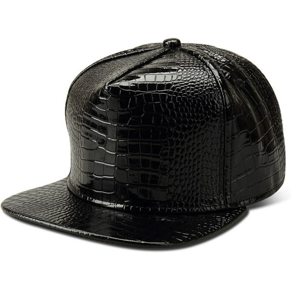 EONQY Unisex Baseball Cap, Adjustable Hip-Hop Hat Pu Leather Baseball Cap for Men Women