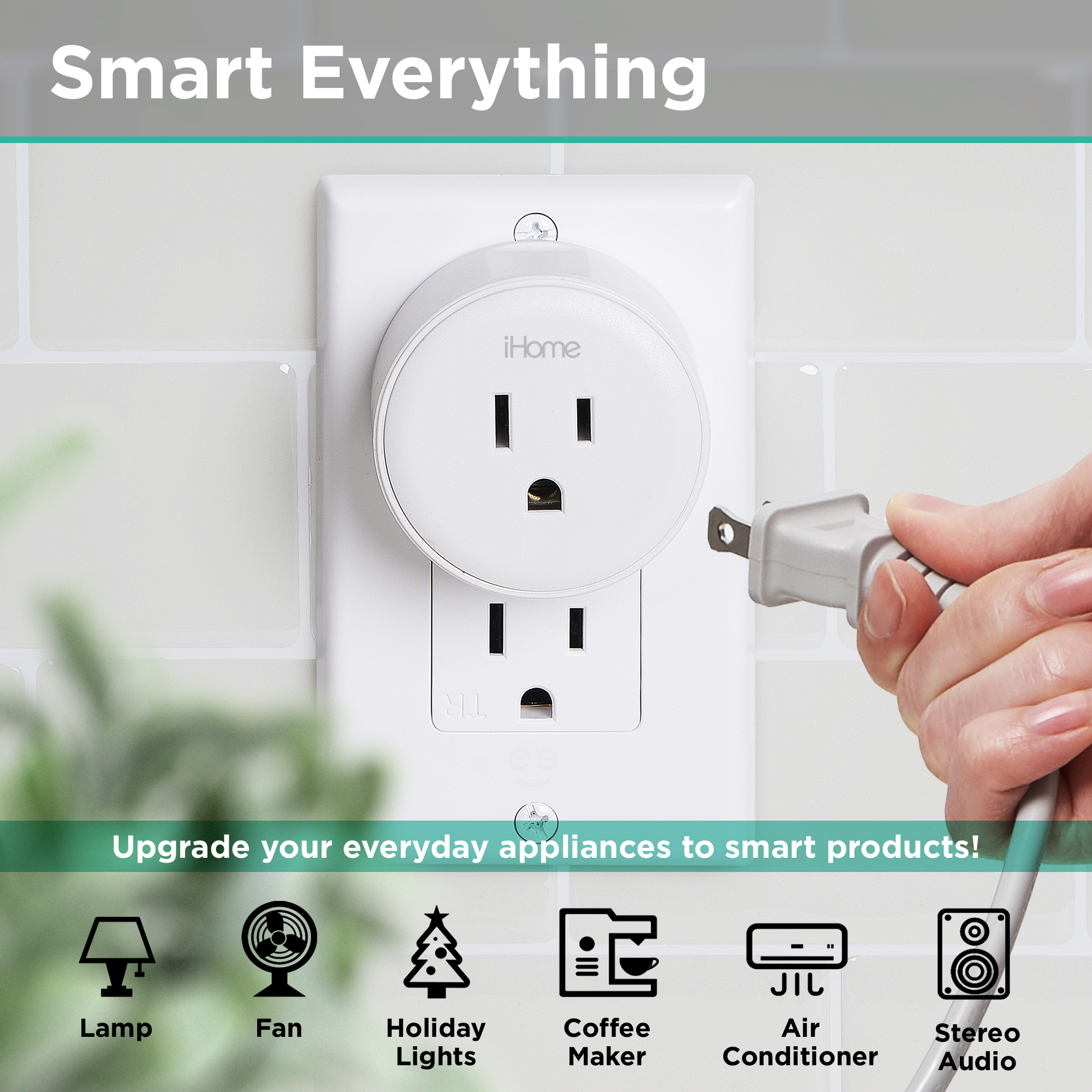 iHome Smart Plug 2-Pack, 10A Wi-Fi Outlet, White photo 8