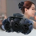 thumbnail image 3 of SPRING PARK Women Sweet Rose Flower Beads Decor Hair Claws Bow Hair Clips Headwear Hair Jewelry for Women Accessories, 3 of 8
