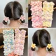 thumbnail image 3 of Bandas para el pelo de flores para niña, accesorios para el cabello de goma suave, soporte para cola de caballo, 10 unidades por Set, 3 of 5