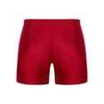thumbnail image 2 of Hansber Men's Solid Color Gymnastics Sports Shorts Elastic Waistband Performance Training Bottoms Burgundy XXL, 2 of 5