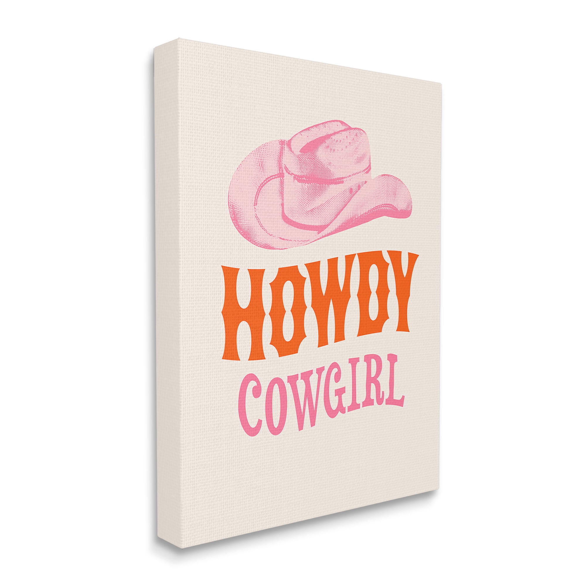 Stupell Industries Howdy Cowgirl Phrase Typography Painting Gallery Wrapped Canvas Art Print Wall Art, 36 x 48