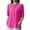 Hot Pink-04, variant on STETMN Women's Shirts Cotton Linen Summer 3/4 Sleeve Button Down Shirt High Low Tops