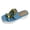 Blue, variant on Women's Platform Wedge Sandals Metallic Buckle Mid Heel Open Toe Fashion Casual Summer Slippers