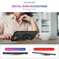 thumbnail image 6 of For Apple iPhone 15 Plus (6.7") Military Grade Heavy Duty Armor Hybrid with Ring Kickstand Finger Loop Stand Case Cover fit iPhone 15 Plus - Black, 6 of 6