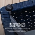 thumbnail image 4 of Outdoor Side Patio Table with Umbrella Hole, Sunjoy Poolside 16-Inch Rattan Wicker Square Combination Umbrella Stand Side Table, Navy, 4 of 7