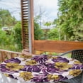 thumbnail image 2 of Ambesonne Tropical Fitted Round Tablecloth, Monstera Leaves Hibiscus, 56"- 60" Diameter, Purple Dark Yellow, 2 of 5
