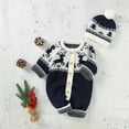 thumbnail image 2 of Newborn Infant Boy Girl Christmas Deer Knitted Sweater Baby Jumpsuit Romper Cotton 1 Piece Toddler Christmas Outfit Boy, 2 of 4