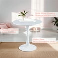 Versatile 24" Round Tulip Dining Coffee Table Modern White for