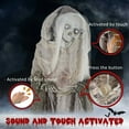 thumbnail image 5 of Outsunny 74" Life Size Outdoor Halloween Decorations Skeleton Witch, Sound and Motion Activated Animated Prop Animatronic Décor with Light Up Eyes, Spooky Sound, 5 of 9