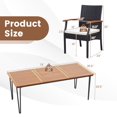 thumbnail image 3 of Costway 9 PCS Patio Rattan Dining Set with Acacia Wood Table, Cushions, 1.9" Umbrella Hole, 3 of 10