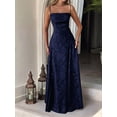 thumbnail image 5 of Women'S Maxi Dress Jacquard Formal Evening Gown Elegant Wedding Guest Party Dress Dark Blue XL, 5 of 7