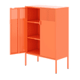 thumbnail image 3 of Knocbel Large Metal Accent Storage Locker Cabinet 2-Door Free Standing Sideboard Steel Buffet with Adjustable Inner Shelves for Office School Home, 15.75"D x 31.5"W x 47.24"H Orange, 3 of 6