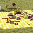 thumbnail image 3 of Foldable Picnic Mat Waterproof Sand Blanket Extra Large Picnic Rug Healthy Odor-Free Fabric Green Yellow Red Stripe Blanket for Beach Camping Hiking Travel, 3 of 8