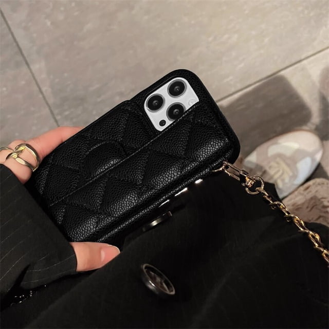 Funda de teléfono con correa de iniciación cruzada de lujo, funda bonita de cuero con tarjetero para iPhone 14 Plus 11 12 13 Pro Max 14 Pro zhangmengya LED