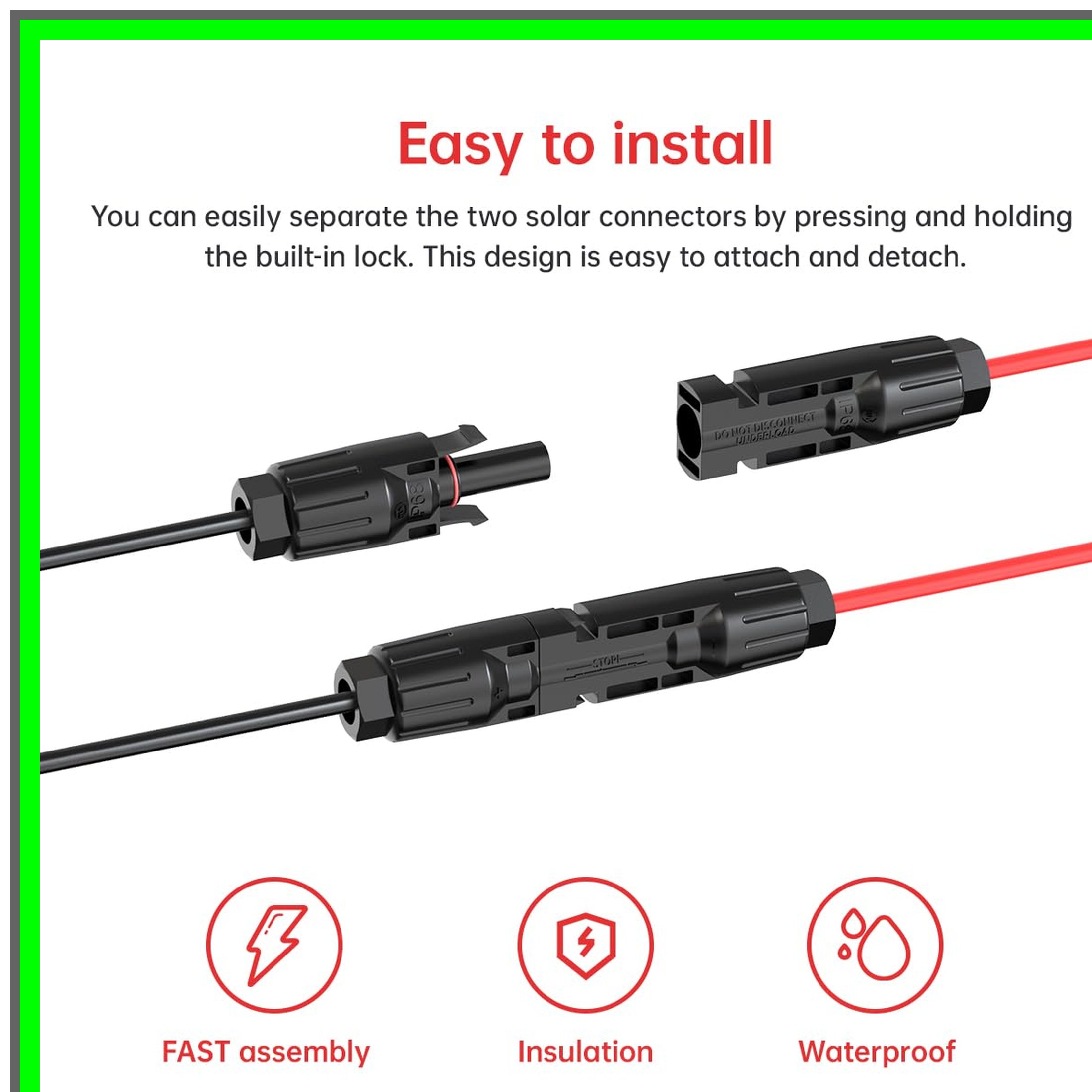Solar XT60i Adapter Cable 10AWG 10FT for Portable Power Stations