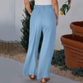 thumbnail image 6 of Oksale Plus Size Wide Leg Jeans for Woman Elastic Waisted Denim Pants with Pockets Casual Loose Wide Leg Pants 2026 Light Blue 3XL, 6 of 9