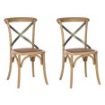 thumbnail image 2 of SAFAVIEH Eleanor X-Back Bistro Rustic Side Chair, Weathered Oak, Set of 2, 2 of 7