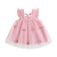 thumbnail image 2 of Gupgi Robe d'Été en Tulle Papillon pour Bébés Filles 9 12 18 24 Mois Manches Volantées Col Tutu Robes, 2 of 9