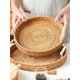 thumbnail image 4 of 1pc Handmade Rattan Serving Tray - Double Ear Tea Tray, Fruit Plate, Bread Snack Basket, Storage Woven Basket, Heat Insulation Trivet Mat - Perfect Fo, 4 of 5