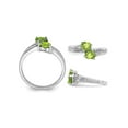 thumbnail image 2 of Gem & Harmony 1.00 Carat (Ctw) Peridot Heart Promise Ring in Sterling Silver for Women, 2 of 5