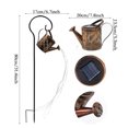 thumbnail image 3 of Regadera solar con luces para exteriores, linterna colgante de metal, impermeable, para jardín, decoración para mesa, patio, camino, fiesta, Navidad., 3 of 7