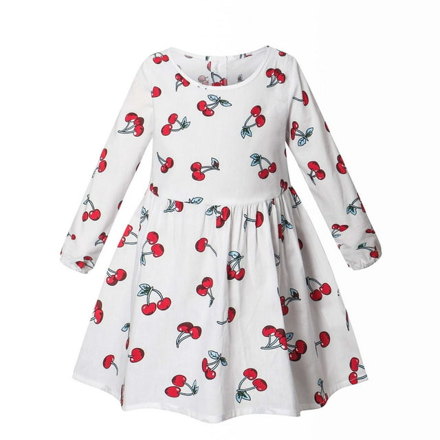 LOVZFMLL Robe Princesse à Manches Longues et Col Rond en Macramé Couleur Unie pour Filles