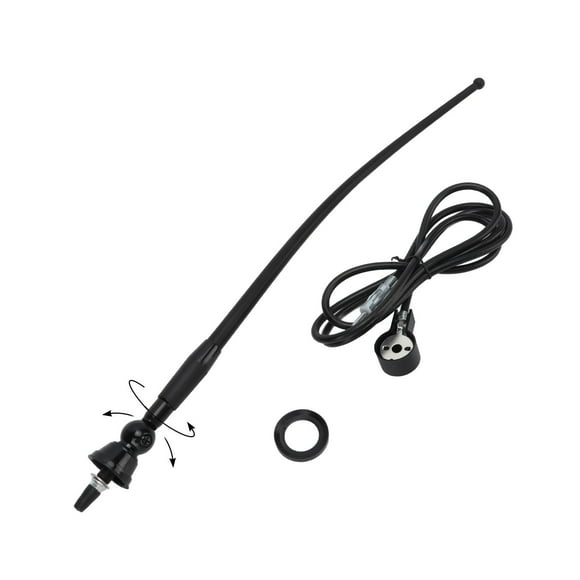 Universal Car FM AM Antenna High Flexible Auto Radio Aerial with Din Male Connector for Truck Bus Caravan