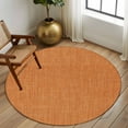 thumbnail image 3 of Burnt Orange Burlap Texture Round Area Rug 6 FT,Non Slip Bedroom Area Rug,Farmhouse Vintage Orange Washable Soft Circular Carpet Non-Shedding Floor Mat for Kitchen Dining Room Home Office Kids Room, 3 of 9