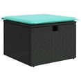 thumbnail image 2 of vidaXL 2 Piece Garden Sofa Set with Cushions Black Poly Rattan Acacia, 2 of 5