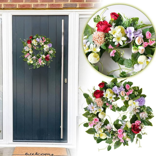 Spring European Style Camellia Home Door And Window Wall Decoration Wreath Wreath Exquisite 40Cm Gift