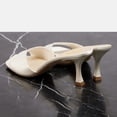 thumbnail image 3 of XYD Women Comfy Open Square Toe Slip On Mules Kitten Low Heel Backless Slides Sandals Daily Walking Dress Shoes Size 10 White, 3 of 4
