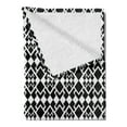 thumbnail image 2 of Abstract Soft Flannel Fleece Blanket, Geometric Inspirations with Rhombuses and Triangle Shapes Monochrome Illustration, Cozy Plush for Indoor and Outdoor Use, 50" x 60", Black White, by Ambesonne, 2 of 5