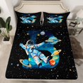 thumbnail image 2 of jejeloiu Initial Letter B Full Size Sheets,Galaxy Starry Night Bed Sheets,Cute Astronsut Sheet Sets For Kids,Breathable Bedroom Decoration,4pcs, 2 of 7