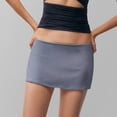 thumbnail image 6 of Jaimenalin Women'S Casual Low-Rise Solid Bodycon Mini Skirt Streetwear Gray L, 6 of 7
