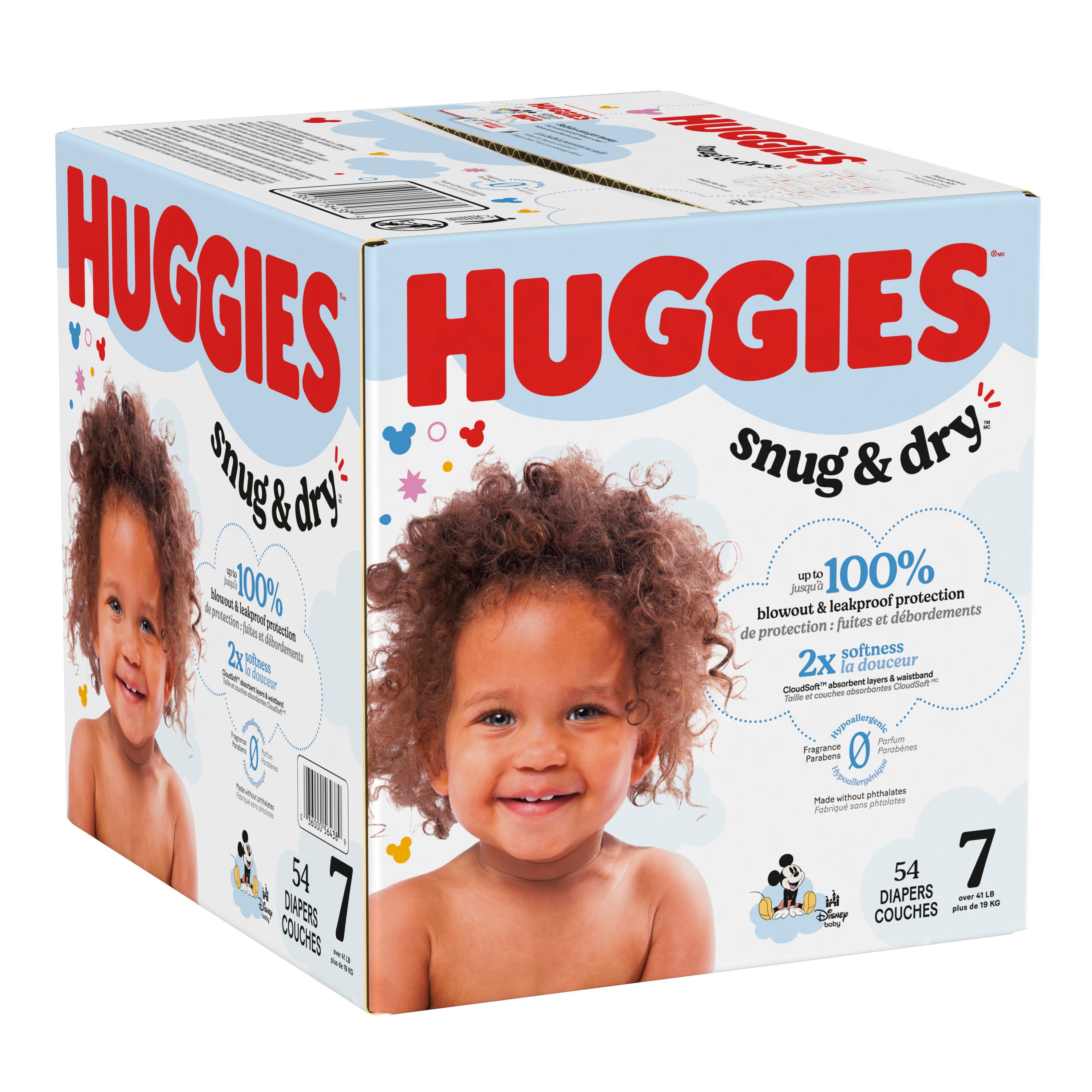Couches Huggies Snug & Dry, Taille 1-8 GIGA (8-46lbs), 128-66 U