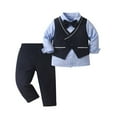 thumbnail image 3 of ANINEO Toddler Boys Formal 3 Piece Vest And Dress Pants For First Birthday Party Christening Photo Outfit Sets Cozy Child Clothing Sets, 3 of 9