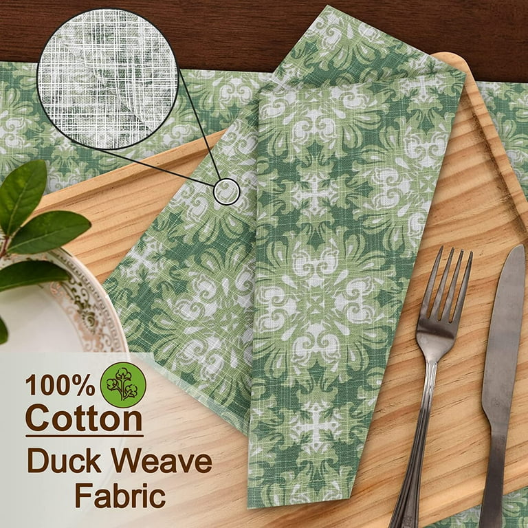 Ruvanti Cloth Napkins Set of 12 Cotton 100%, 20x20 inches Napkins Cloth  Washable, Soft, Absorbent. Cotton Napkins for Parties, Christmas,  Thanksgiving, Weddings, Dinner Napkins Cloth - Stamped Leaves 