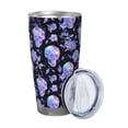 thumbnail image 2 of Uemuo flower Skull crystal Print Travel Coffee Mug ,20oz Double-walled Car Cup ,Stainless Steel Insulated Tumbler Leak-proof Travel Cup Reusable Straw Car Cup-Straw Three-piece Set, 2 of 8