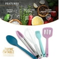 Thyme & Table Silicone Utensils, 5Piece Set, Tongs, Basting Brush