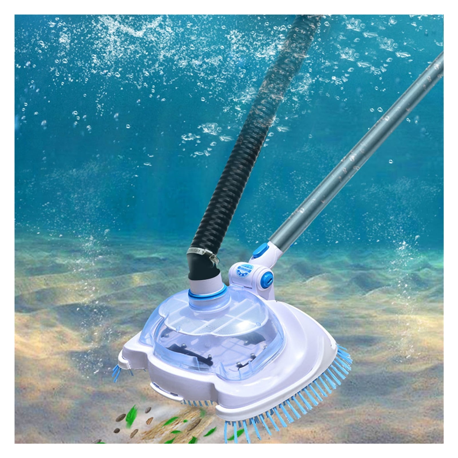 Swimming Pool Vacuum Head Brush Cleaner Transparent Manual Floating Objects Suction Machine Cleaning And Maintenance Tools ,Great Suction Power