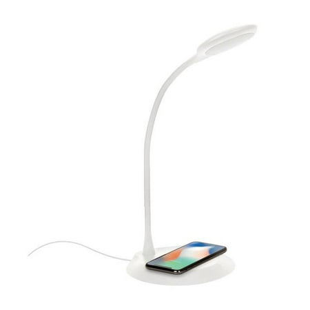 Ihome 3900719 14 97 In Gloss White Desk Lamp With Charging