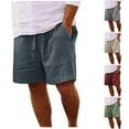 thumbnail image 5 of Dvprdro Mens Summer Casual Shorts Loose Solid Elastic Waist Drawstring Sports Beach Shorts with Pockets, 5 of 5