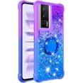 thumbnail image 6 of Clear Case for Xiaomi Poco F5 Pro 5G with Kickstand for Girls Women, Liquid Glitter Sparkle Bling Cute Case Gradient Quicksand Cover for Xiaomi Poco F5 Pro 5G JB Purple Navy, 6 of 14